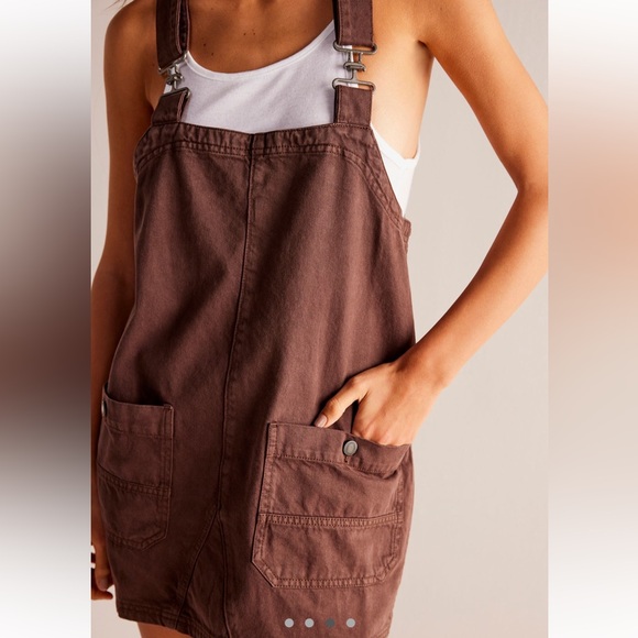 We the Free Mocha Mini Overall SMALL - Picture 3 of 5
